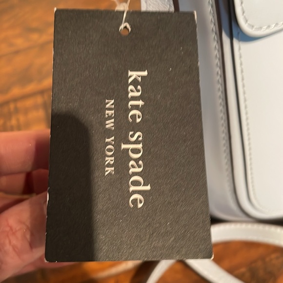 Kate Spade Ice Blue Sam Icon Spazzolato Leather Crossbody Bag with Bag Charm - Picture 7 of 10